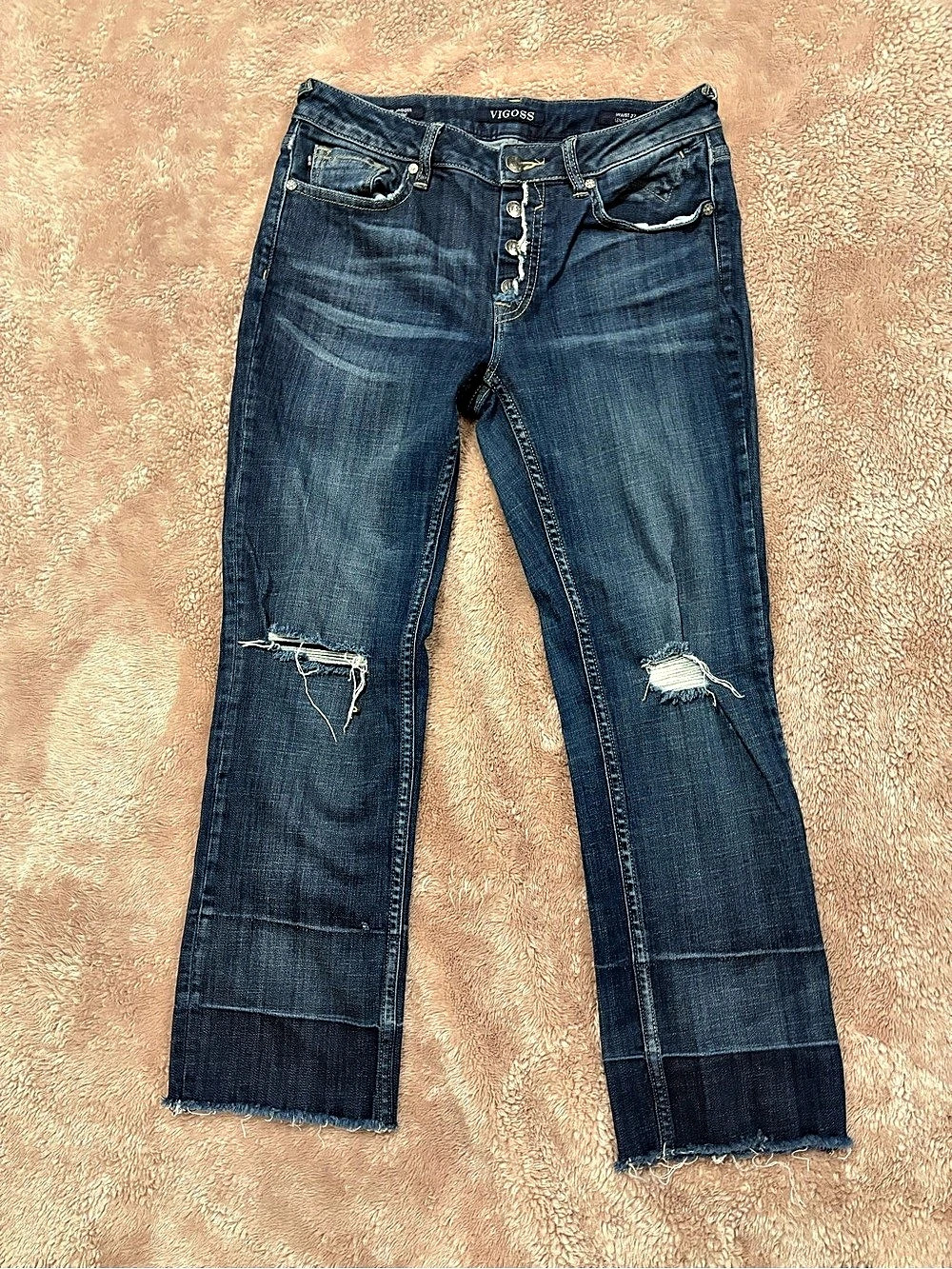 VIGOSS The Jagger Straight Distressed Jeans Blue Waist 27